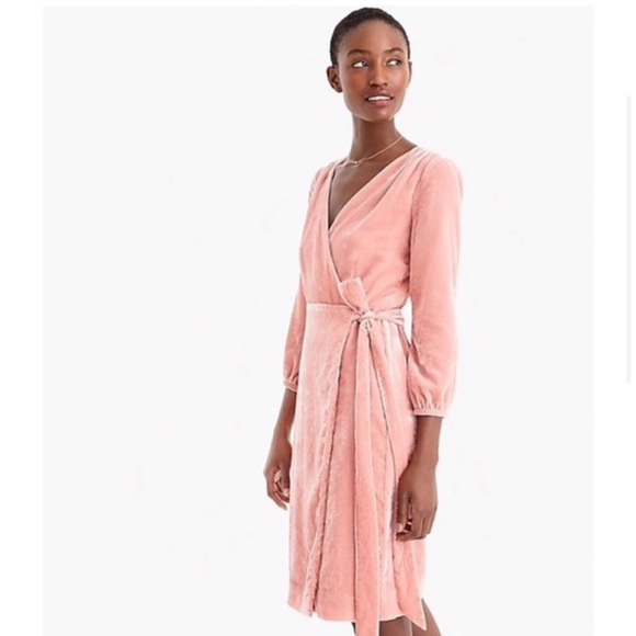 J. Crew Dresses & Skirts - JCREW New Velvet Wrap Dress Dusty Rose Pink